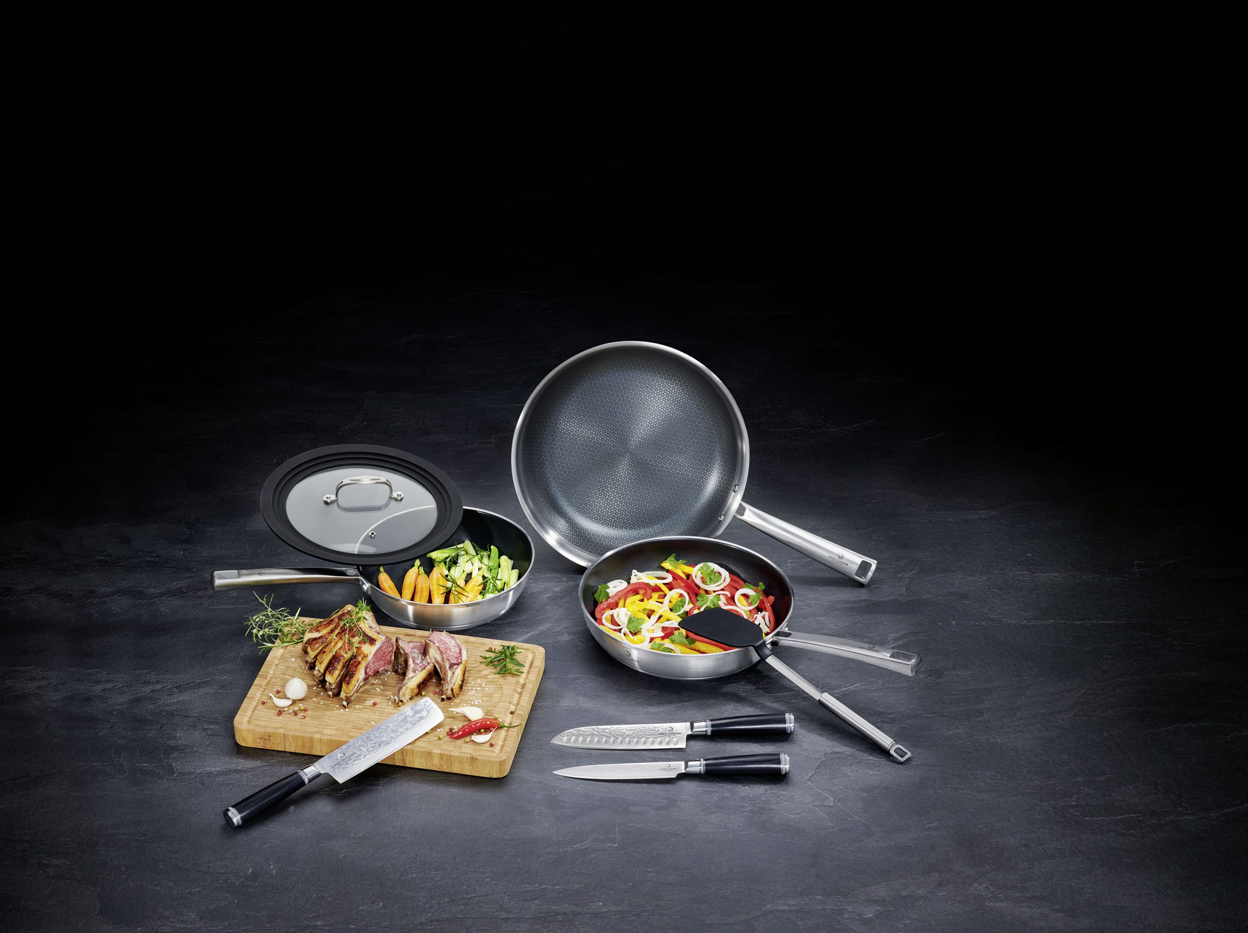 CHEF CUISINE International Damast MesserSet 3 tlg.