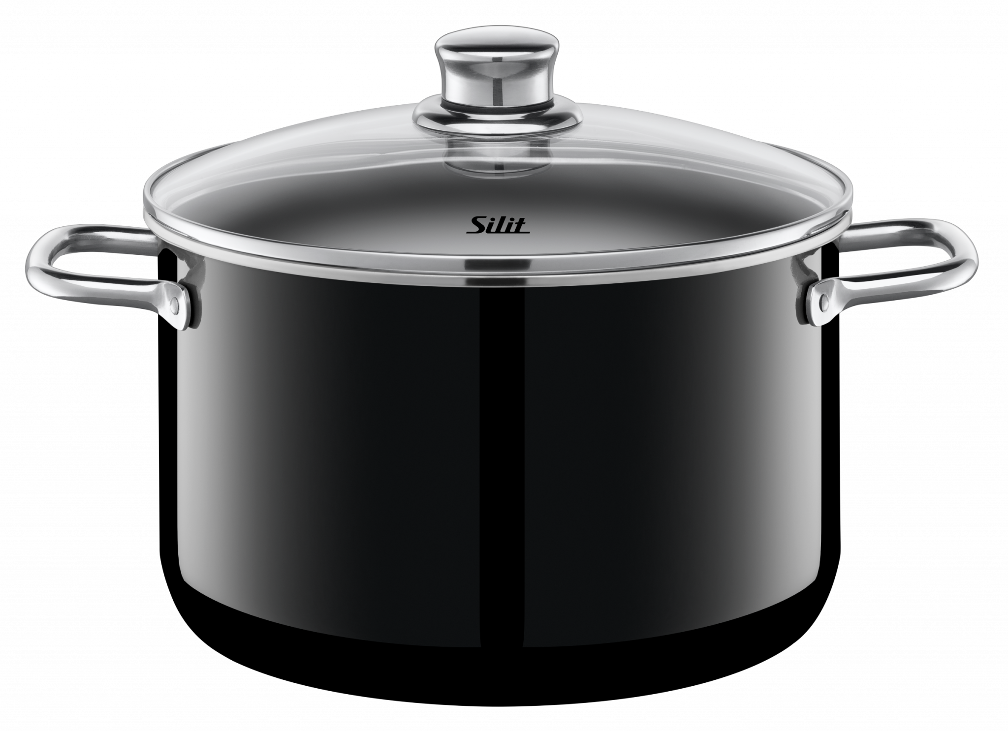 Pentola 20 cm con coperchio in vetro pyrex linea Sintesi Mepra, acciaio inox 18.10 per piano