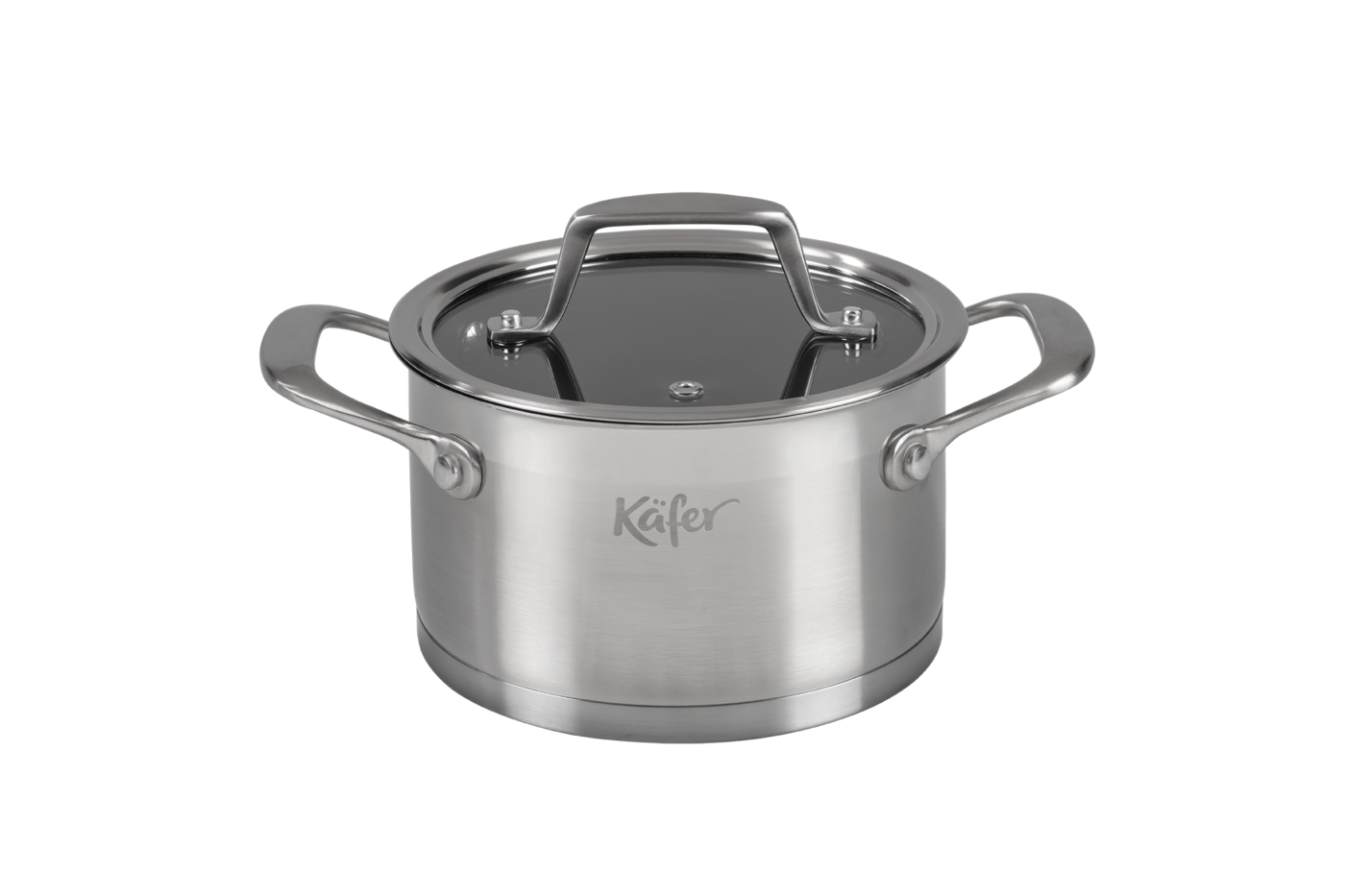Käfer Kochtopf mit Glasdeckel Ø 16 cm, recycelter Edelstahl