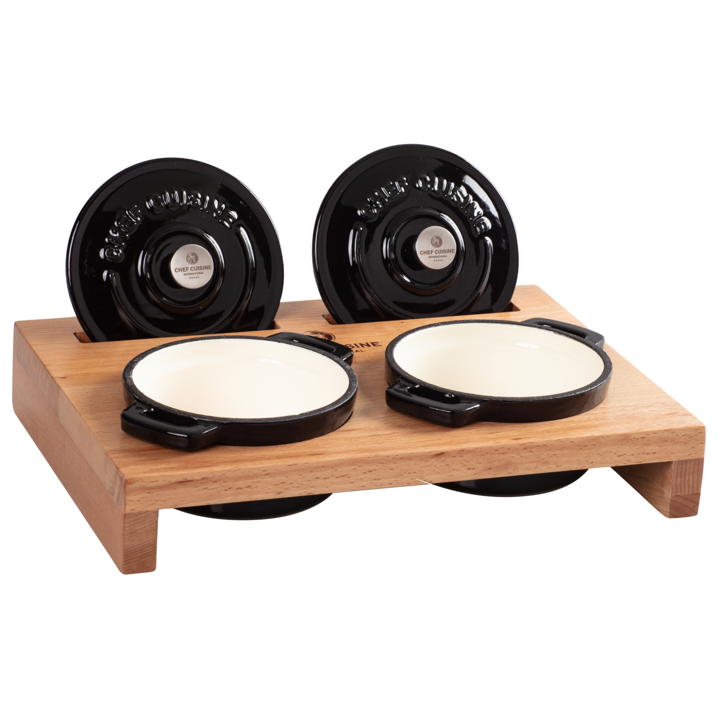 CHEF CUISINE Gusseiserne Mini Cocotte Set, 3-tlg.