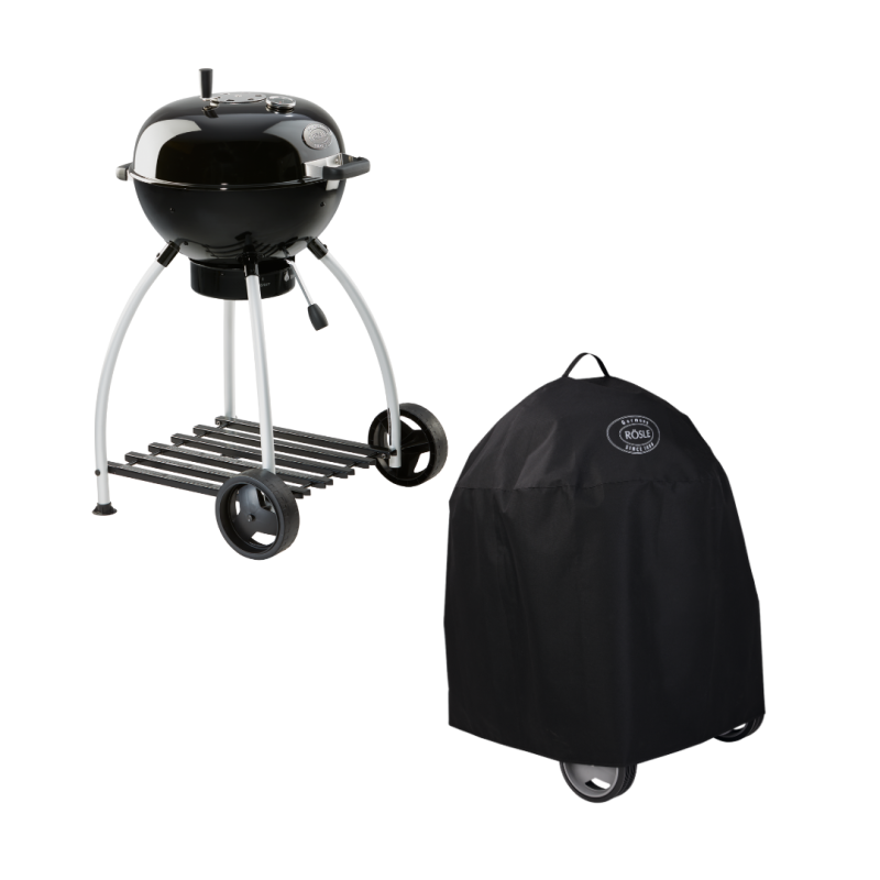 Rösle Holzkohle-Kugelgrill No.1 Sport F50 schwarz (Ø 50 cm) + Abdeckhaube