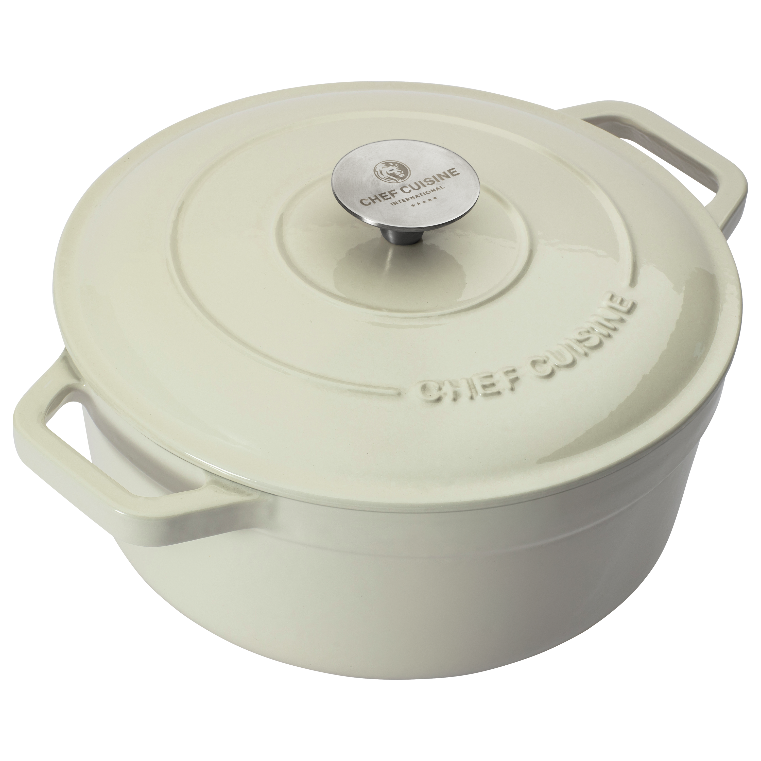 CHEF CUISINE Gusseiserner Bräter Ø 24 cm creme – Bild 2