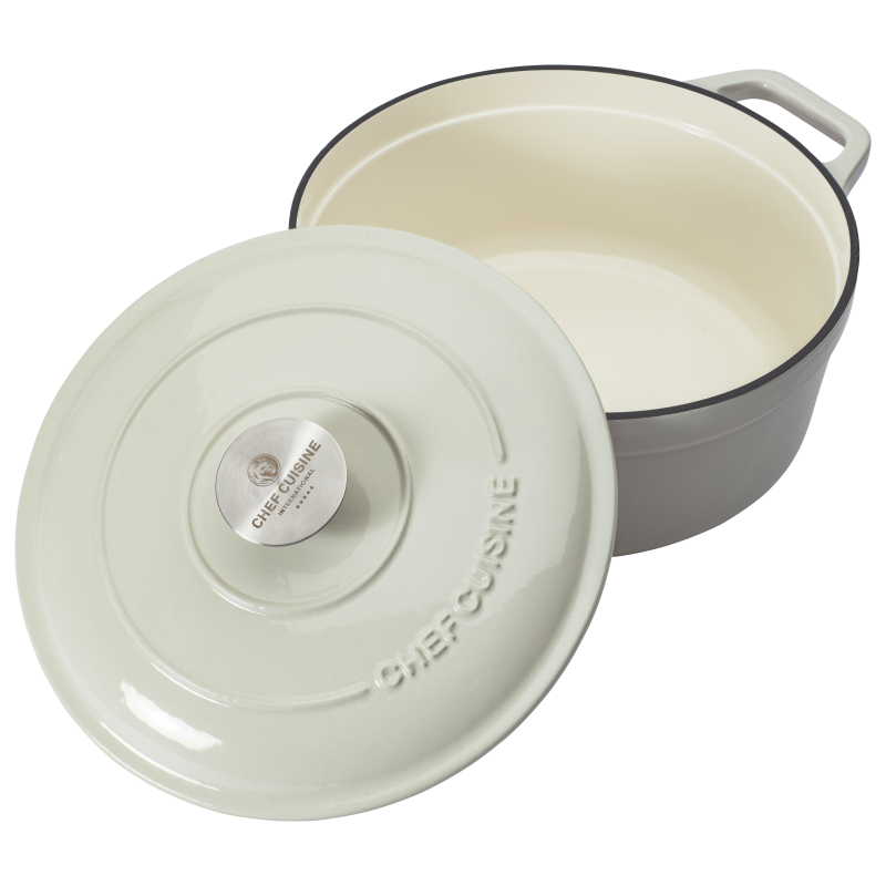CHEF CUISINE Gusseiserner Bräter Ø 24 cm creme