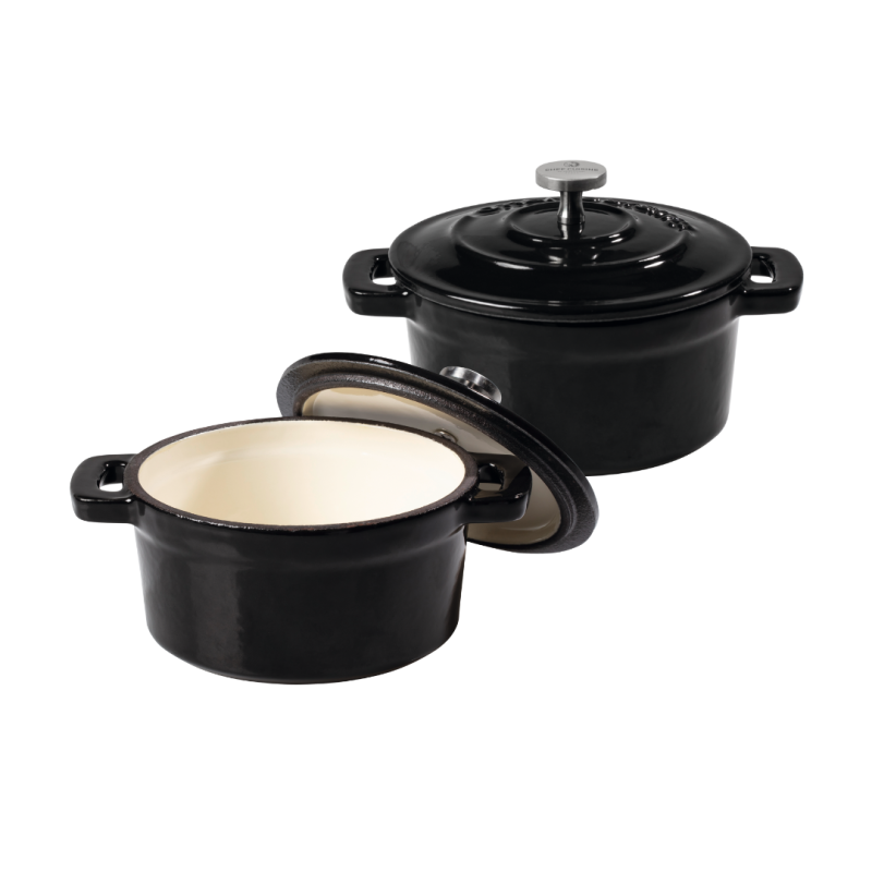 CHEF CUISINE Gusseiserne Mini Cocotte, 2er Set