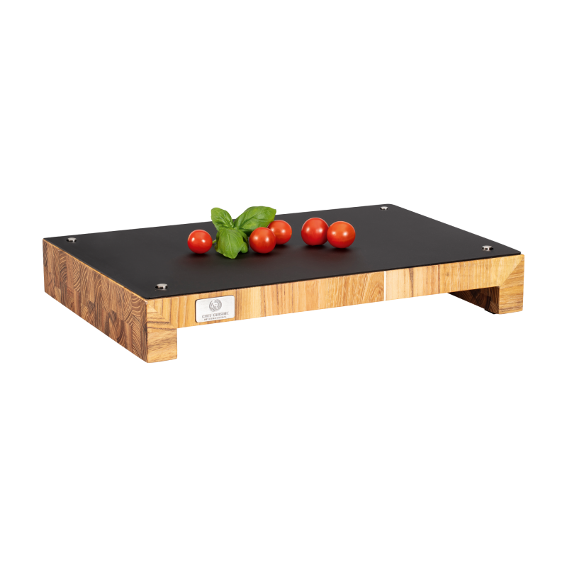 CHEF CUISINE Teakholz Schneidetisch mit Auflagen