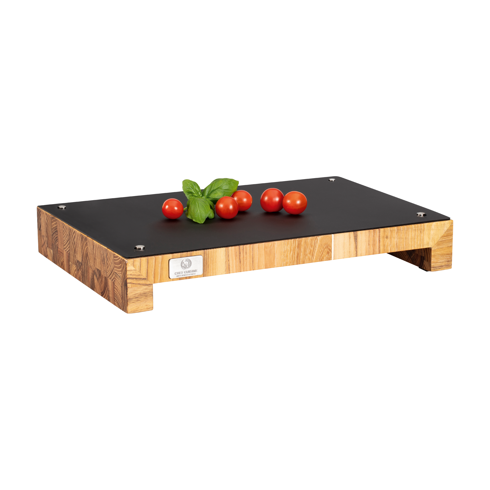CHEF CUISINE Teakholz Schneidetisch mit Auflagen – Bild 1