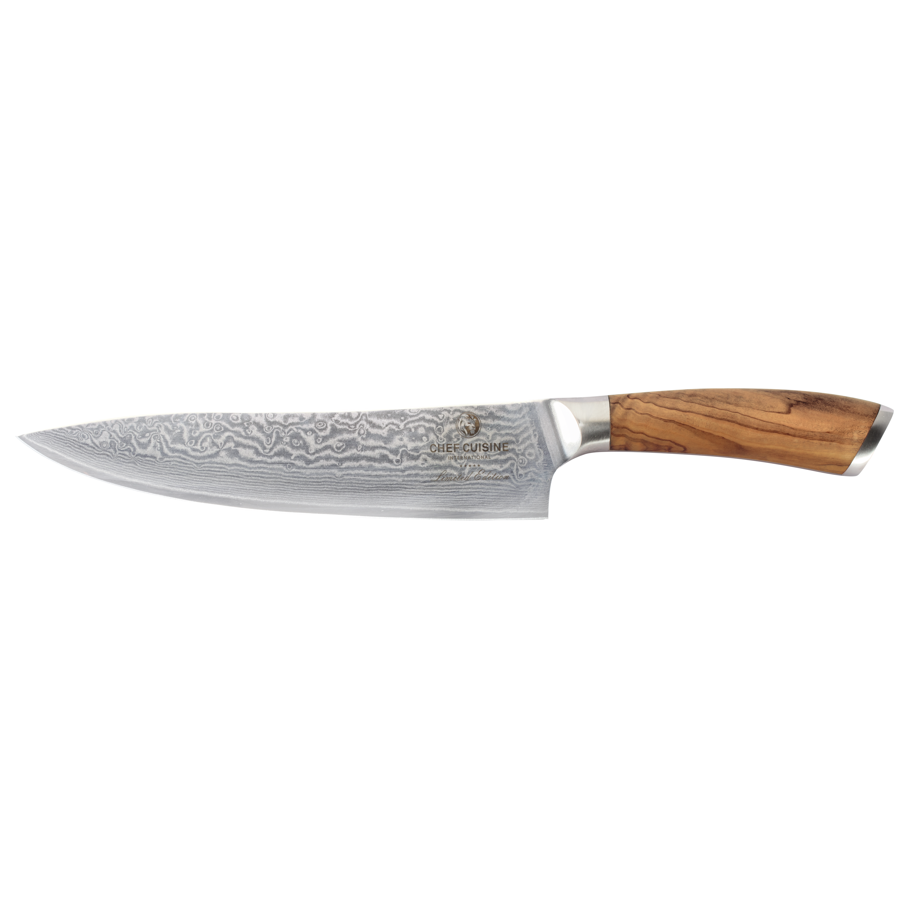 CHEF CUISINE Damast Chefmesser mit Griff aus Olivenholz – Bild 2