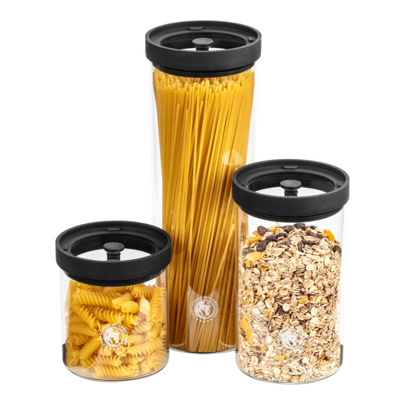 CHEF CUISINE Vakuum-Glas-Vorratsdosen, 3er-Set