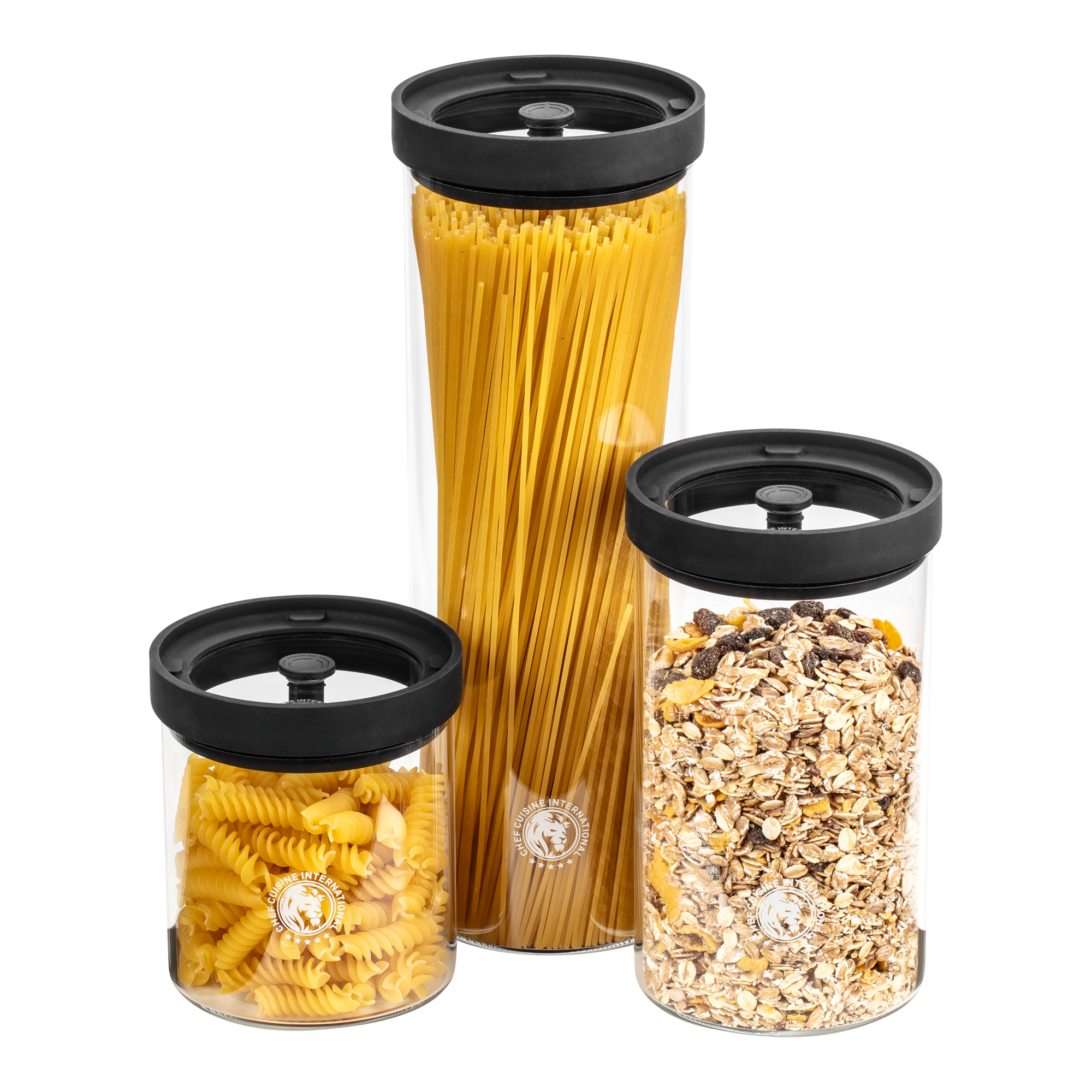 CHEF CUISINE Vakuum-Glas-Vorratsdosen, 3er-Set – Bild 1