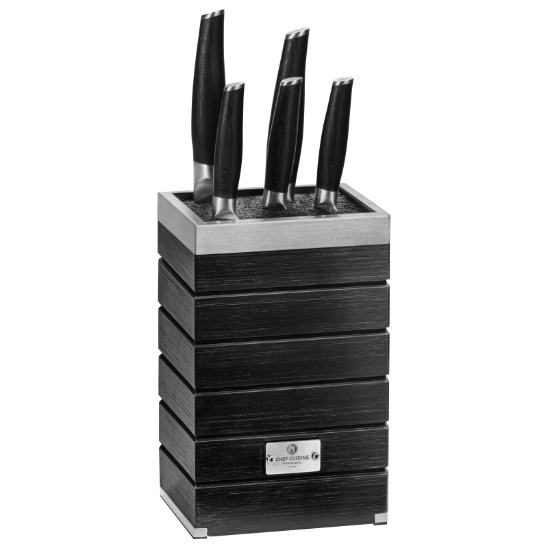 CHEF CUISINE Profi Messer Set, 6-tlg., inklusive Messerblock aus Bambus
