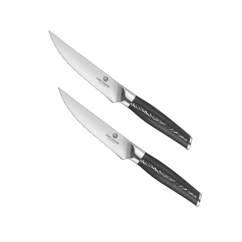 CHEF CUISINE Steakmesser mit Pakkaholzgriff, 2er Set
