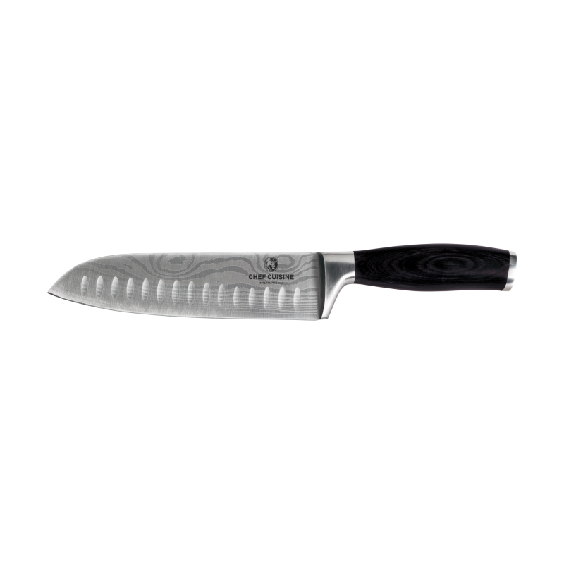 CHEF CUISINE Santokumesser mit Griff aus Pakkaholz und Edelstahl