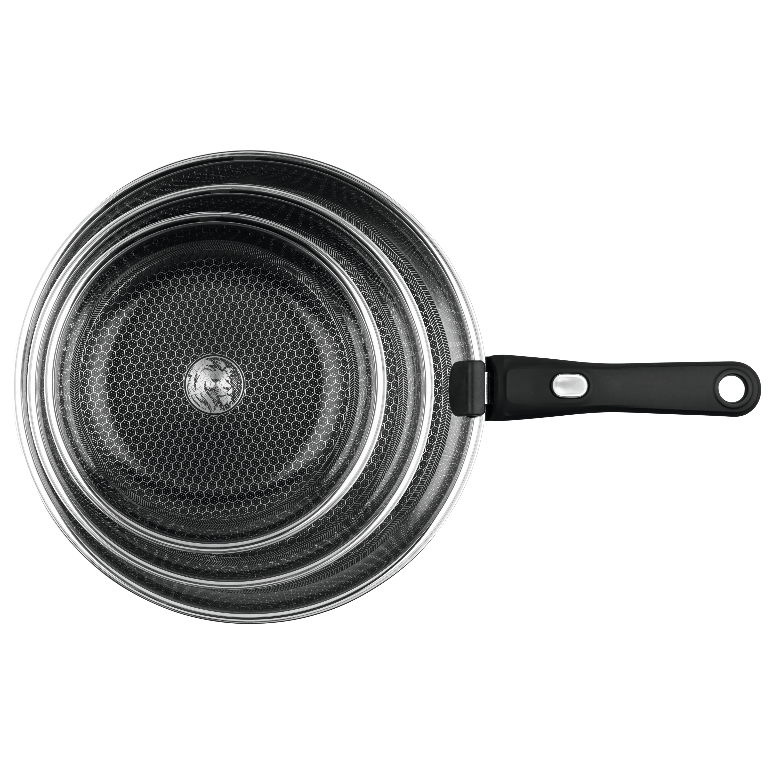 CHEF CUISINE Pfannen Set 3-tlg. mit Honeycomb-Keramikbeschichtung und abnehmbarem Griff – Bild 4
