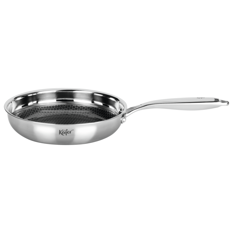 Käfer Edelstahl Bratpfanne mit Keramik-Wabenbeschichtung Ø 24 cm