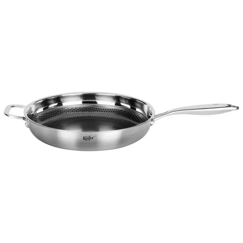 Käfer Edelstahl Bratpfanne mit Keramik-Wabenbeschichtung Ø 32 cm
